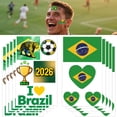 thumbnail image 2 of Tatuajes temporales de la bandera de Brasil CLEAFF, 10 hojas, 45 piezas, 2 of 6