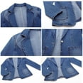 thumbnail image 6 of Women's Lightweight Denim Jacket Solid Color Long Sleeve Blazers Slim Fit Casual Fashion 2025, 6 of 7