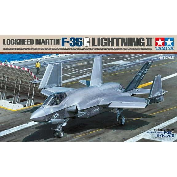 Tamiya TAM61127 1-48 Scale Lockheed Martin Plastic Model Kit F-35 C Lightning II