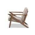 thumbnail image 3 of Baxton Studio Bianca Mid-Century Modern Walnut Wood Light Grey Fabric Tufted Lounge Chair, 3 of 7