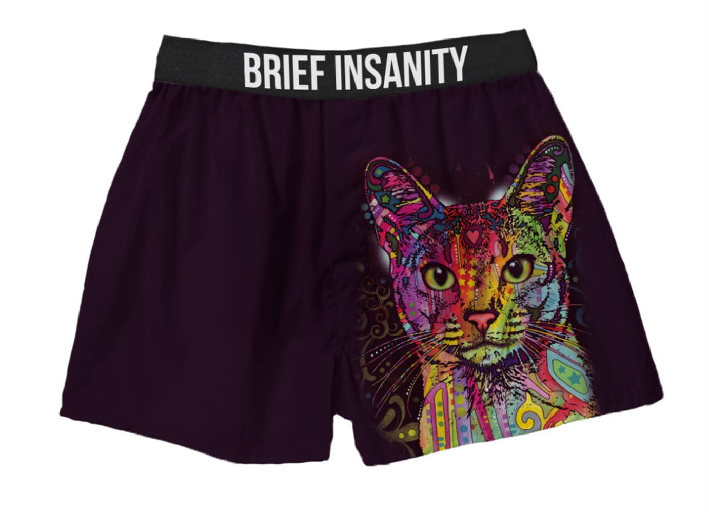 Dean Russo Cat Lovers Whiskers Silky Fun Unisex Briefs Boxer Shorts Gifts for Men Women 