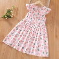 thumbnail image 5 of GYRATEDREAM Girls Summer Dress Floral Crewneck Cute Fancy Princess Dress Casual Flowy Short Sleeve Midi Dress for 11-12Y Pink, 5 of 7