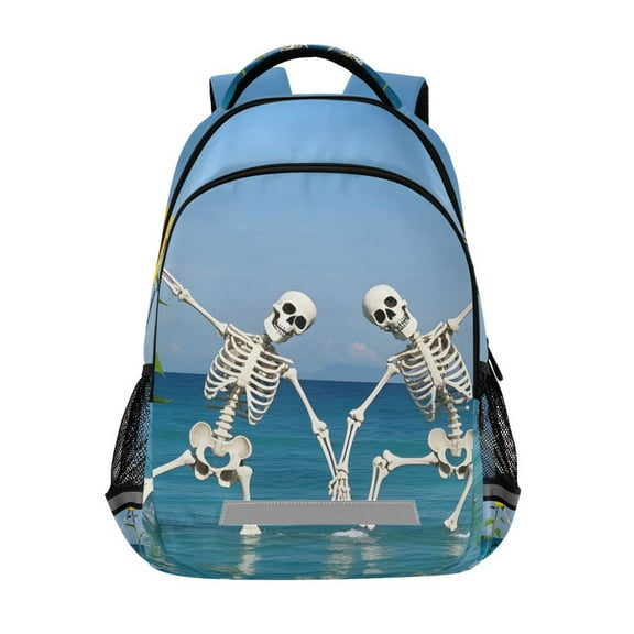 ALAZA Skull Sunflower Dancing Backpack Elementary School Bag Bookbag Travel Rucksack