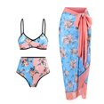 thumbnail image 2 of Womens One Piece Tankini Swimsuit with Maxi Wrap Skirt Summer Floral Printed Two Piece Tummy Control Bathing Suit, 2 of 6
