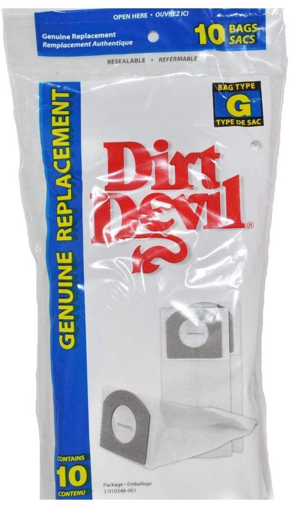 Dirt Devil Type G Vacuum Bags 6-Pack 3010348001 2 Dirt Devil Style 1 Belts 