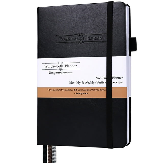 Bangcool Daily Planner Faux Leather A5 Thick Daily Appointment Book Schedule Notebook