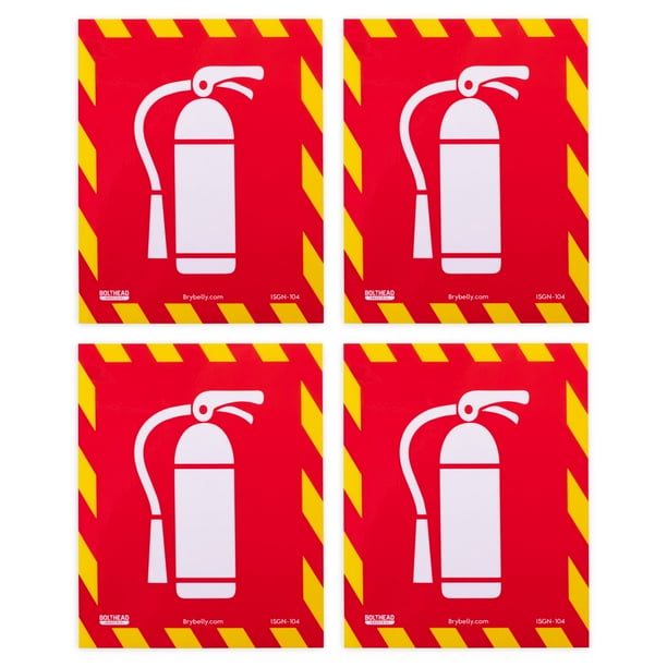 Fire Extinguisher Inside Icon Stickers, 4pack