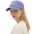 thumbnail image 5 of Low Crown Baseball Cap AURORADY Trendy Bow Tie Baseball Cap for Women and Men Trucker Hats Adjustable Fashion Sun Hat with Visor for Hiking & Travel, Blue One Size Baseball Caps, 5 of 5