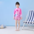 thumbnail image 4 of Bellafa Toddler Girls Rash Guard Bathing Suit Mermaid Long Sleeve Two Piece Swimsuit with Shorts UPF 50+ 3-9 Years Summer Beachwear, 4 of 10