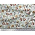 thumbnail image 2 of Soimoi Tissu Georgette Viscose, Femmes & Chiens Patchwork Tissu Imprimé au Mètre 42 Pouces de Large, 2 of 3