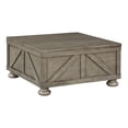 thumbnail image 3 of Kinleyville Hidden Storage Solid Wood Square Coffee Table, Antique Gray, 3 of 11