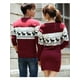 thumbnail image 4 of Suéteres de manga larga para hombre y mujer, jerseys de punto rojo vino, pareja de ciervos a juego, suéteres de Navidad y Año Nuevo, otoño e invierno, nuevos, 4 of 5