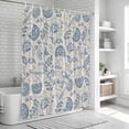 thumbnail image 6 of Blue Paisley Bathroom Shower Curtains with 12 Hooks Polyester Waterproof Shower Curtain for Stalls and Bathtubs Vintage Boho Flower Botanical Leaf Branch Decorative Bathroom Curtain 72x72 Inches, 6 of 9