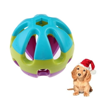 YOXOZO Dog Ball Toy, Jingle Bell Inside for Gift, Rubber Squeaky Toy,  Interactive Smart Ball with Holes, Ideal for Puppies, Small, Medium and  Blind