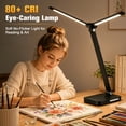 thumbnail image 2 of RELOIVE LED Desk Lamp for Home Office - 24W 3000LM Dual Head Table Lamp, Eye-Caring Dimmable Reading Light with USB Charging Port, 5 Color Modes, Foldable Craft Task Light, 2 of 10
