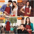 thumbnail image 7 of Red Black Plaid Checkered Pattern Apron-Garden Aprons for Women with Pockets-Cotton Linen Waterproof Kitchen Cooking Gardening Aprons Adjustable for Kitchen,Cooking,BBQ and Salon 33x27 Inch, 7 of 7
