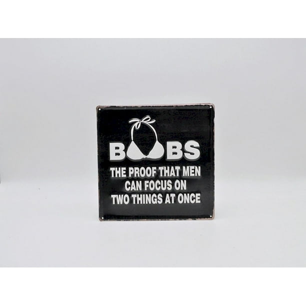 Black Boobs Vintage Metal Sign 