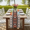 thumbnail image 4 of Table Runners 72 Inches Long Dress Scarves, Khaki Boho Farmhouse Kitchen/Dining Table Runner, Coffee Tablerunners, Vintage Ethnic Tribe Retro Abstract Art 18x72 Inch, 4 of 9