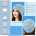 thumbnail image 2 of Crochet Slouchy Beanie Hat Fall Handmade Knit Floral Skull Cap Cotton Cutout Summer Hats for Women Lightweight Knitted, 2 of 6