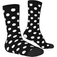 thumbnail image 6 of Colorful and Mid-Calf Socks for Men and Women, 1 Pair White Black Polka Dot, 6 of 8