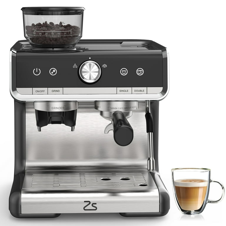 Coffee machine with integrated milk frother discount