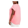 thumbnail image 2 of TOMMY HILFIGER Womens Coral Tie Pintucks And Ladder Trim Bib Short Sleeve Split T-Shirt Plus 3X, 2 of 5