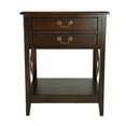 thumbnail image 2 of Nightstand with 2 Drawers and Criss Cross Sides, Espresso Brown- Saltoro Sherpi, 2 of 5
