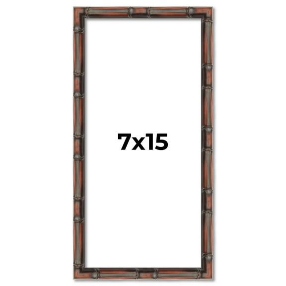 7x15 Frame Brown Bamboo with Dark Coffee/Walnut Finish | Solid Wood Picture Frame Width 0.75 Inches