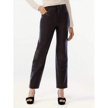 Scoop Women's Faux Leather Relaxed '90s Pants