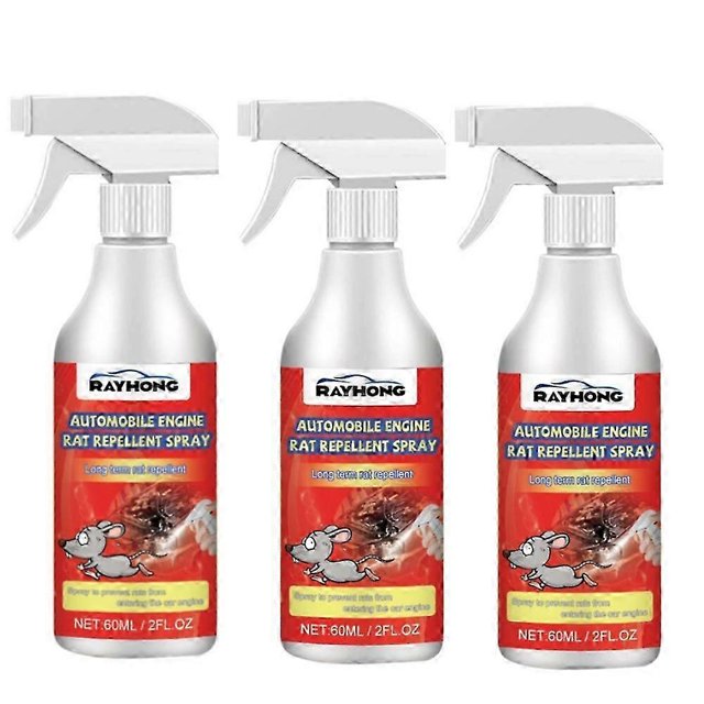3 piezas repelente de ratas para motor de automóvil al aire libre, aerosol repelente de ratones y roedores, dispositivo repelente eficiente para el hogar