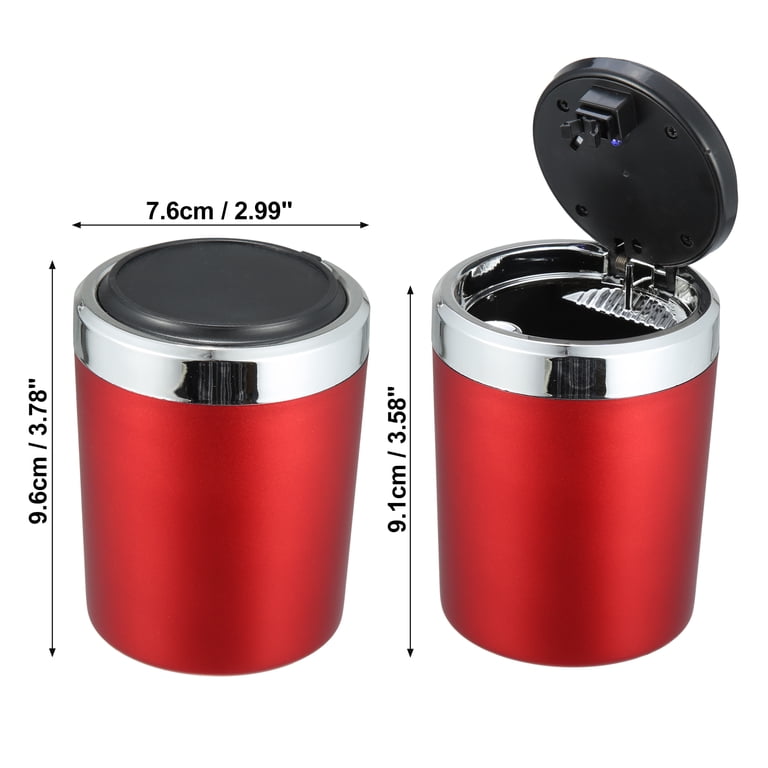 home bargains cigarette Unique Bargains Universal Car Ashtray Trash Can Cigarette Cylinder with Lid LED Light Portable Detachable Plastic Red