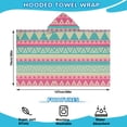 thumbnail image 2 of Pink and Blue Triangle Pattern Hooded Bath Towel，50"x30" for Ages 3 To 12 Kids, Quick Dry Lightweight Soft Microfiber Hood Beach Towel Cover Up for Kids, 2 of 7