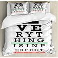 thumbnail image 1 of Eye Chart Duvet Cover Set Queen Size, Everything is in Perfect Focus if Your Vision is Right, Decorative 3 Piece Bedding Set with 2 Pillow Shams, Charcoal Grey Dark Pink Fern Green, by Ambesonne, 1 of 3