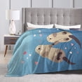thumbnail image 4 of Otter Pattern Throw Blanket Cute Hand-Holding Artwork, Artistic and Playful Home Decor 60x50, 4 of 6