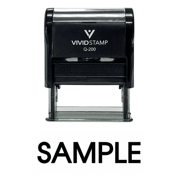 Vivid Stamp Sample Self Inking Rubber Stamp (Black Ink) - Medium
