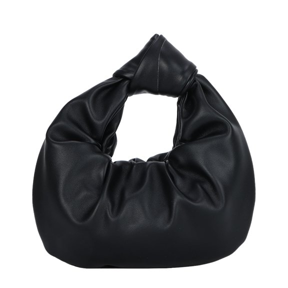 Soft Leather Dumpling Bag for Women Ruched Knotted Top Handle Tote Cloud Shape Hobo Handbag Clutch Purse