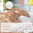 thumbnail image 3 of Orange Boho Bedding 3 Piece Duvet Cover Set California King, Geometric Antique Tribal Retro Ethnic Soft Microfiber Comforter Cover with Zipper Closure & Pillowcases, FadeResistant Quilt Cover, 3 of 9