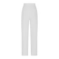 thumbnail image 6 of YABCSAZ Women's Cotton Linen Wide Leg Pants Plus Size High Waist Sweatpants Casual Loose Longe Pants, 6 of 8