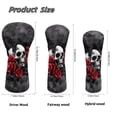 thumbnail image 6 of Uorisanigo Golf Club Headcover, 3pcs Skull Red Rose Golf Club Covers for Woods and Driver Fairway Hybrid, Form Fitting Design, Golfclub Head Covers for Men Women, Fits Most Golfs Clubs, 6 of 7