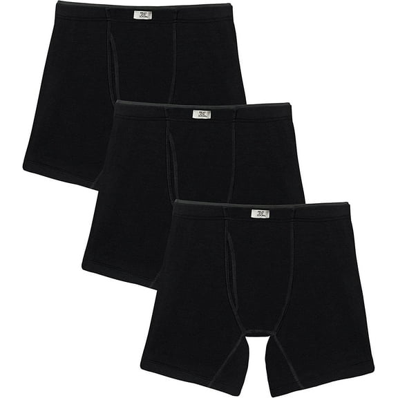 Fruit of the Loom Men's Crafted Comfort Stretch Boxer Briefs, Regular Leg-Covered Waistband-Black, XX-Large