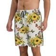 thumbnail image 2 of KLL Bird Sunflowers Men's Casual Summer Beach Shorts Hawaiian Shorts with Pockets-3X-Large, 2 of 5