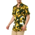 thumbnail image 4 of Lars Amadeus Men's Printed Button Down Short Sleeves Hawaiian Color Block Shirts, 4 of 6
