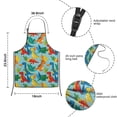 thumbnail image 3 of Colorful Dinosaur Pattern with Leaves Kids Aprons for Girls and Boys,Adjustable Neck Strap Toddler Aprons for Kids Cooking Baking, 3 of 5