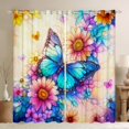 thumbnail image 1 of Erosebridal Rideaux et Draperies Papillon Bleu (52x84), Lot de 2 Rideaux Floraux à Fleurs (52x84), Décoration Animale, 1 of 5