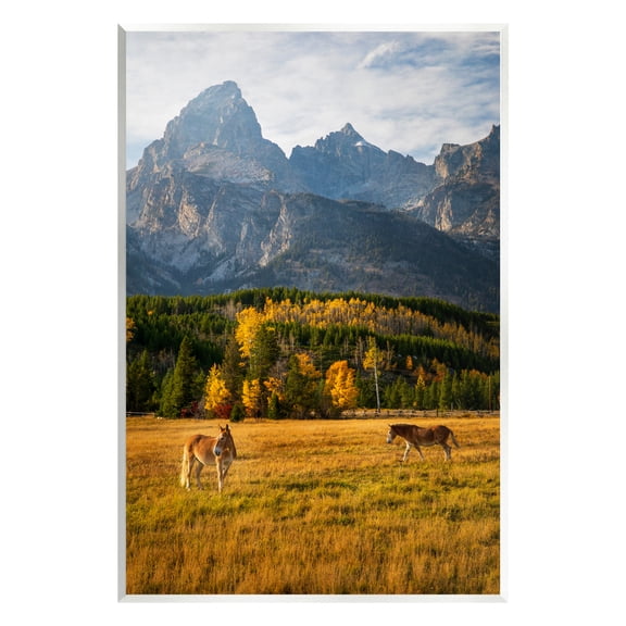 Stupell Industries Horses & Fall Foliage Landscape Photography Unframed Art Print Wall Art, 10 x 15