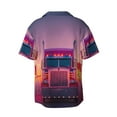 thumbnail image 5 of KLL Sunset Truck Highway Print Men's Shirt Short Sleeve Button Down Summer Cuba Beach Shirts- X-Large, 5 of 5
