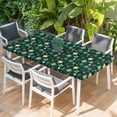 thumbnail image 2 of St. Patrick's Day Table Cloths for 4 Foot Rectangle Tables, Dark Green Lucky Shamrock Leaves Spring Patio Waterproof Elastic Fitted Tablecloths, Washable Rectangular Table Cover for Camping, 2 of 8