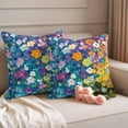 thumbnail image 3 of Pack of 2 Outdoor Pillow Covers 24x24 Inch Waterproof Colorful Spring Floral Throw Pillow Covers,Decorative Couch Pillow Shams Protectors Modern Oil Painting Abstract Art Patio Cushion Pillowcases, 3 of 8