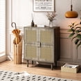 thumbnail image 6 of Safe-Handle 4-Doors Rattan Mesh Storage Cabinet with 5+ Shelves for Entryway, 6 of 6