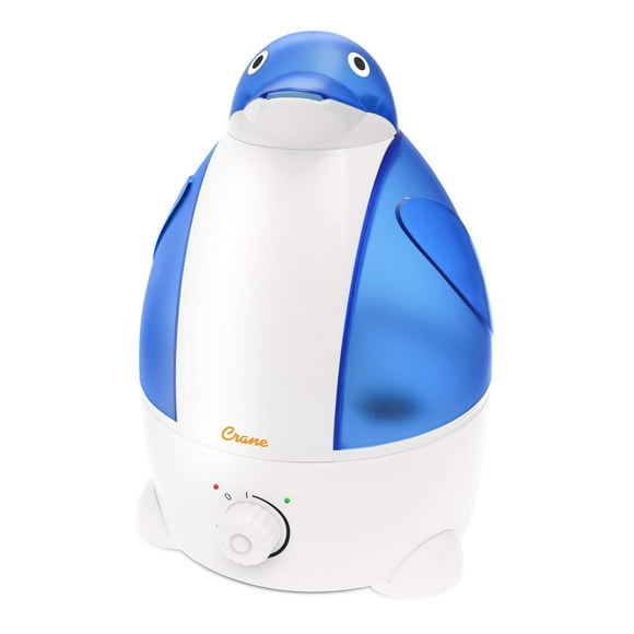 Crane Adorables Ultrasonic Cool Mist Humidifier, Filter Free, 1 Gallon, 500 Sq Ft Coverage, Whisper Quite, Air Humidifier for Plants Home Bedroom Baby Nursery and Office, Penguin